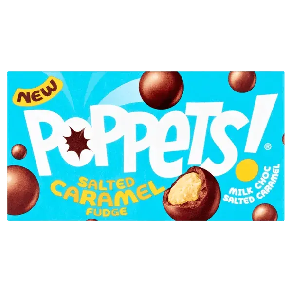 Poppets Milk Choc Coated Salted Caramel Fudge 36g OhMyCandyBox