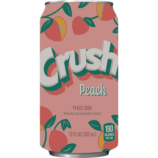Sok u limenci Crush Peach 355 ml, ružičasta s uzorkom breskvi