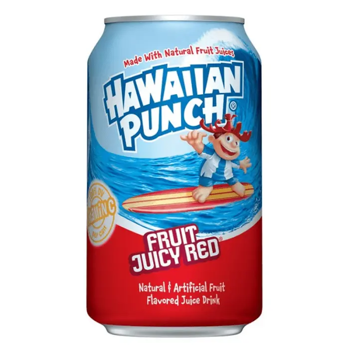 Hawaiian Punch sok u limenci 355 ml, crveno-plava etiketa s likom